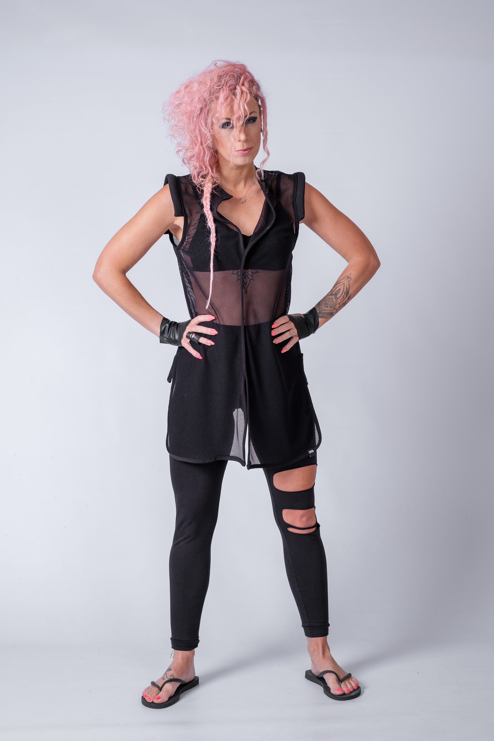 Black Mesh Top