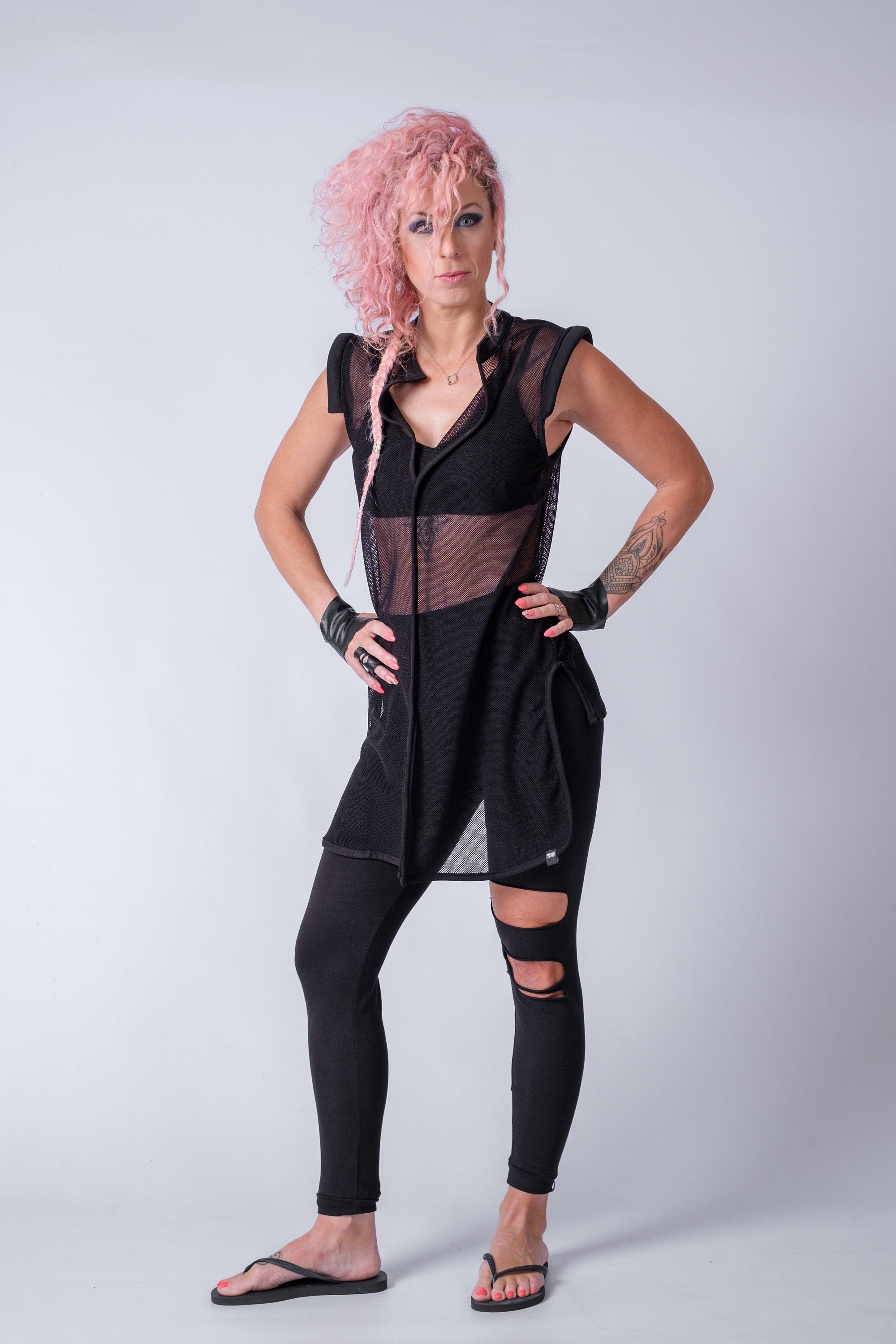 Black Mesh Top