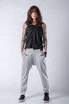 Casual Drop Crotch Pants / Cyberpunk Style / Cotton Loose Fit Pants