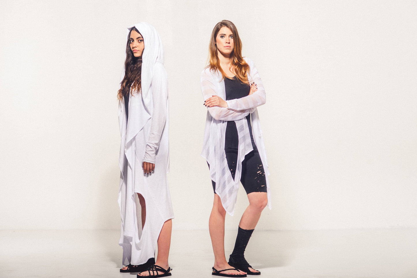 Women's Long Asymmetric Hooded Cardigan