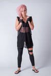 Black Mesh Top / Gothic Fishnet Vest