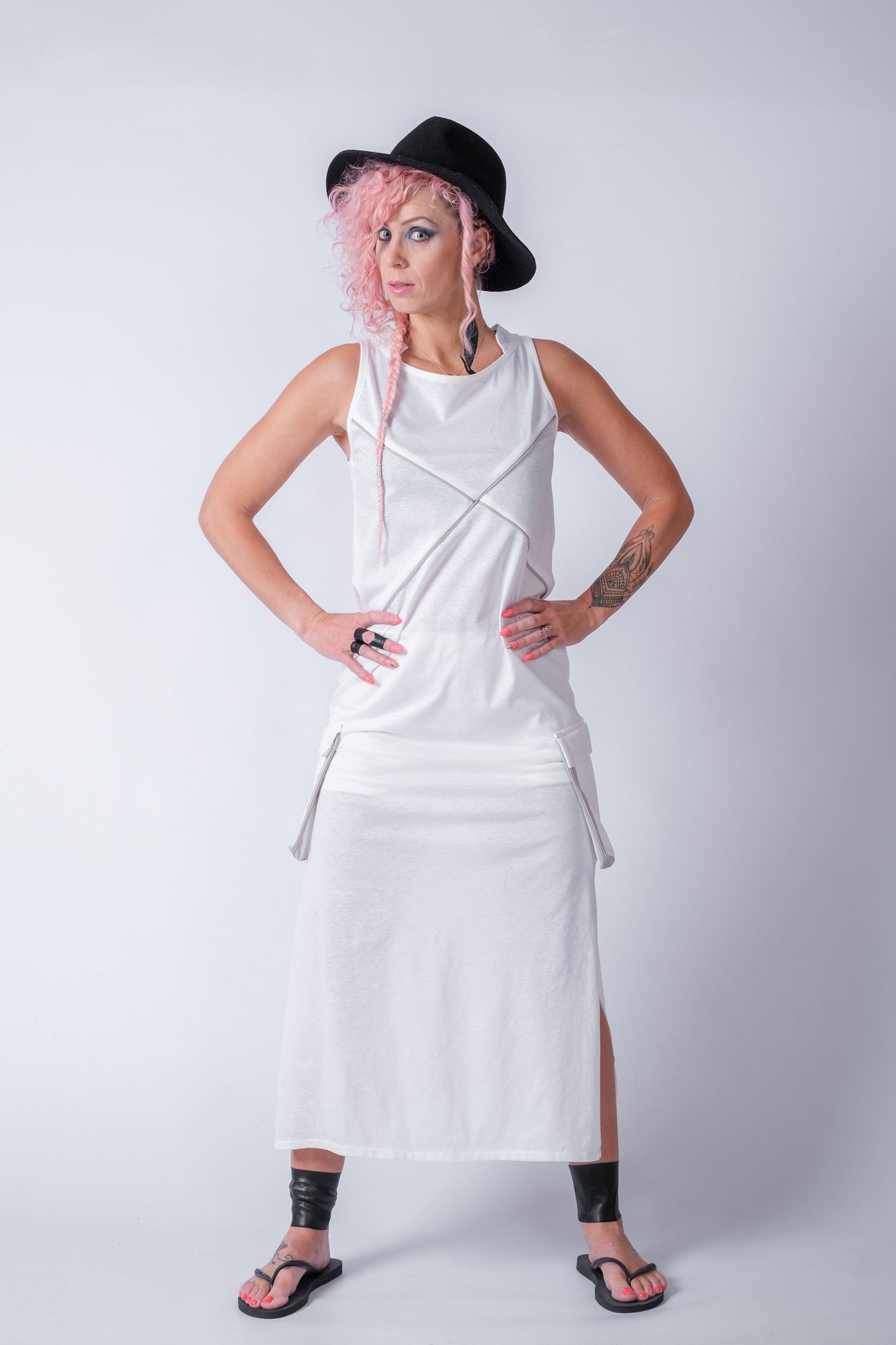 Double Split Maxi Dress Cargo Style