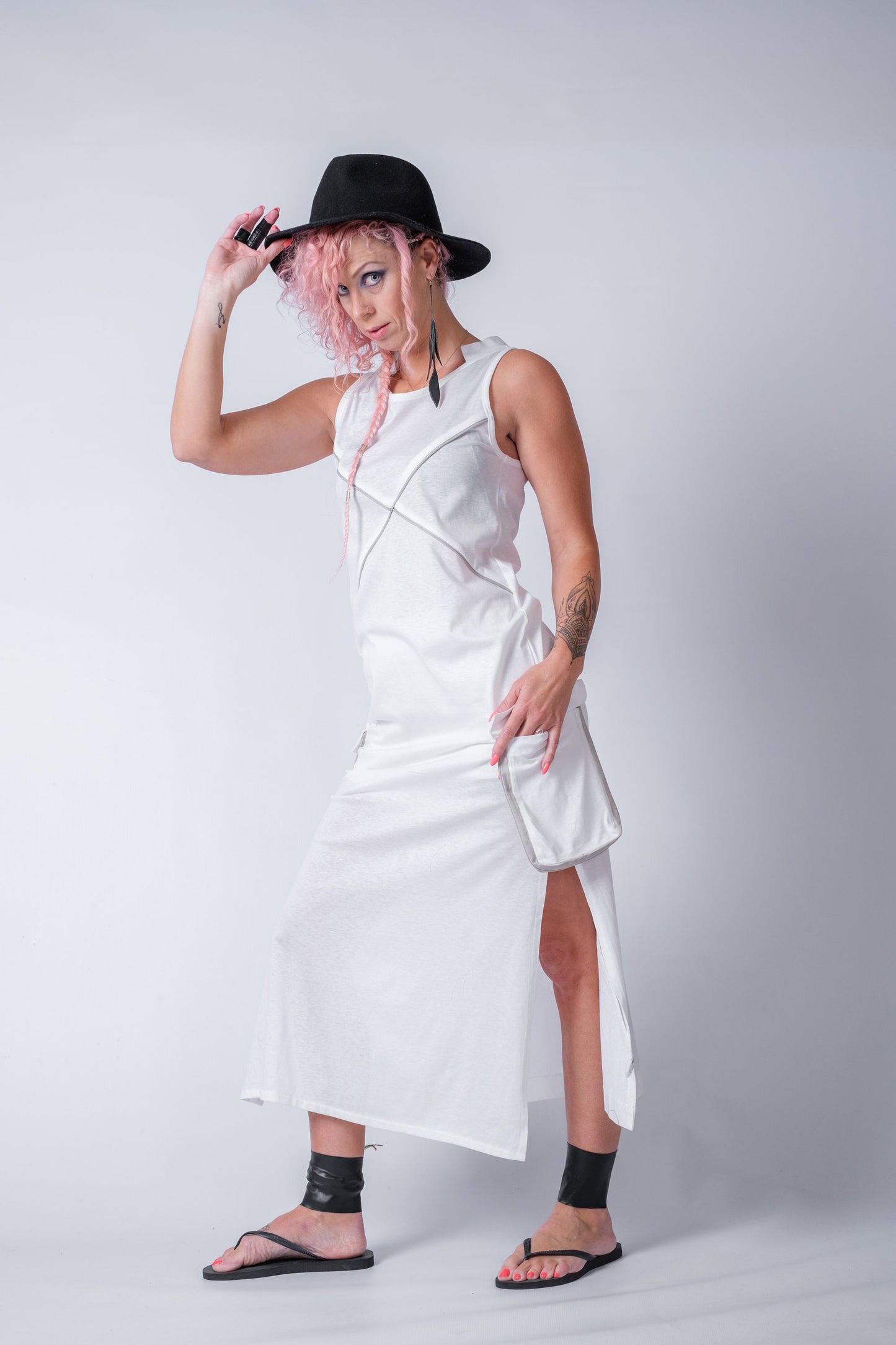 Double Split Maxi Dress Cargo Style