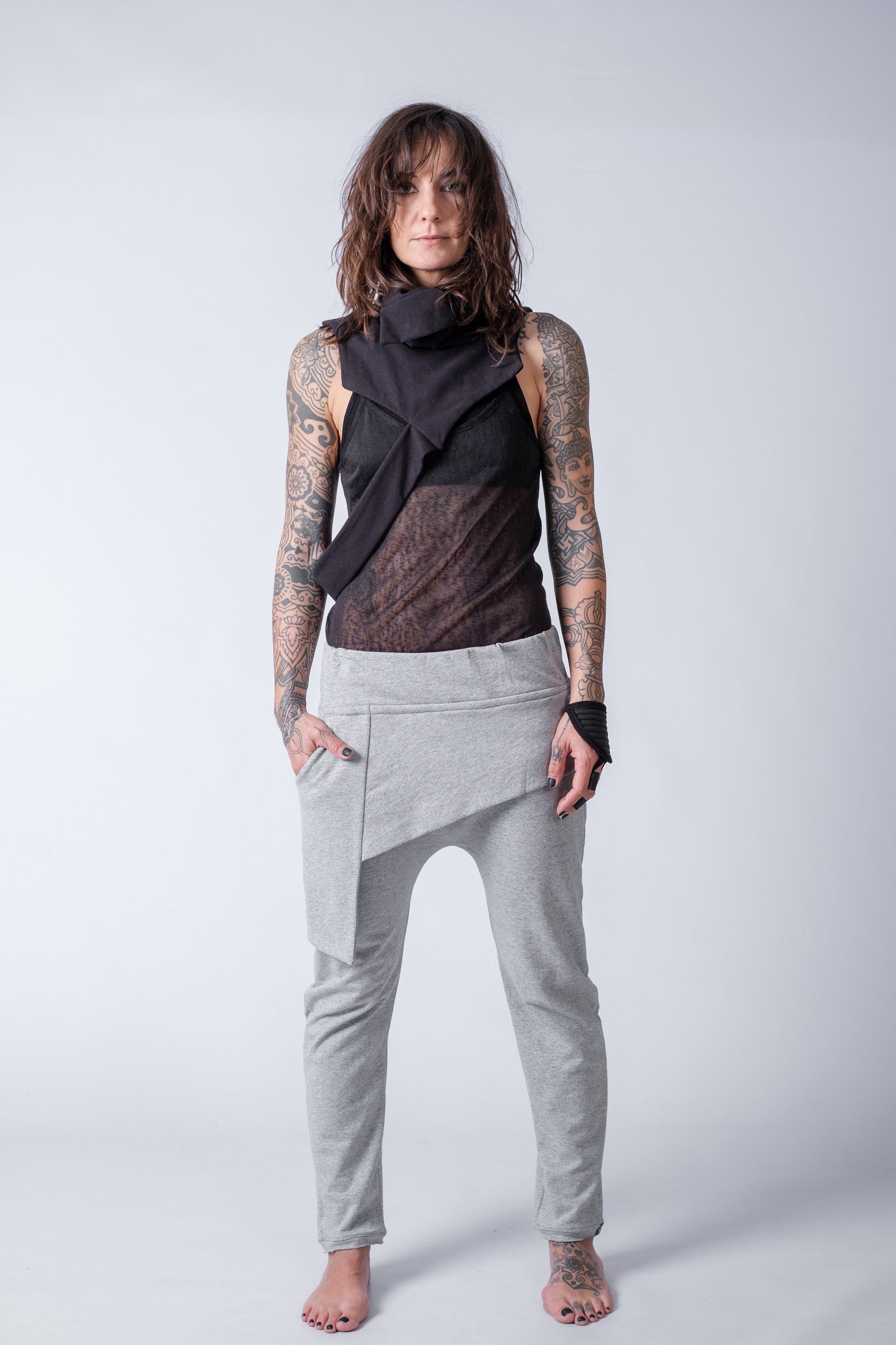 Drop Crotch Cargo Pants / Urban Womens Cargo Style Pants