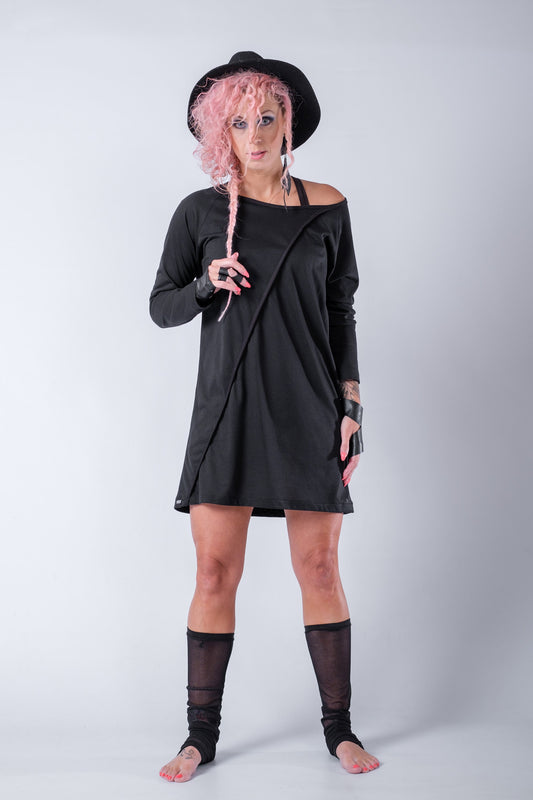 Off Shoulder Long Sleeve Mini Dress