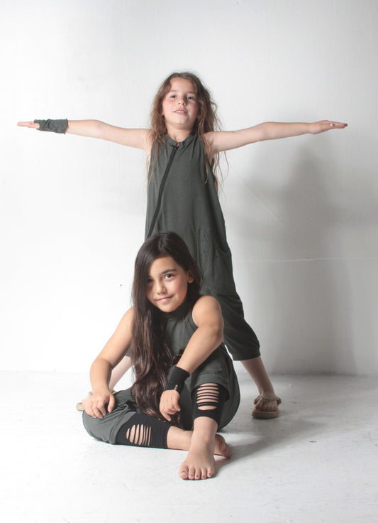 Kids Sleeveless Drop Crotch Jumpsuit