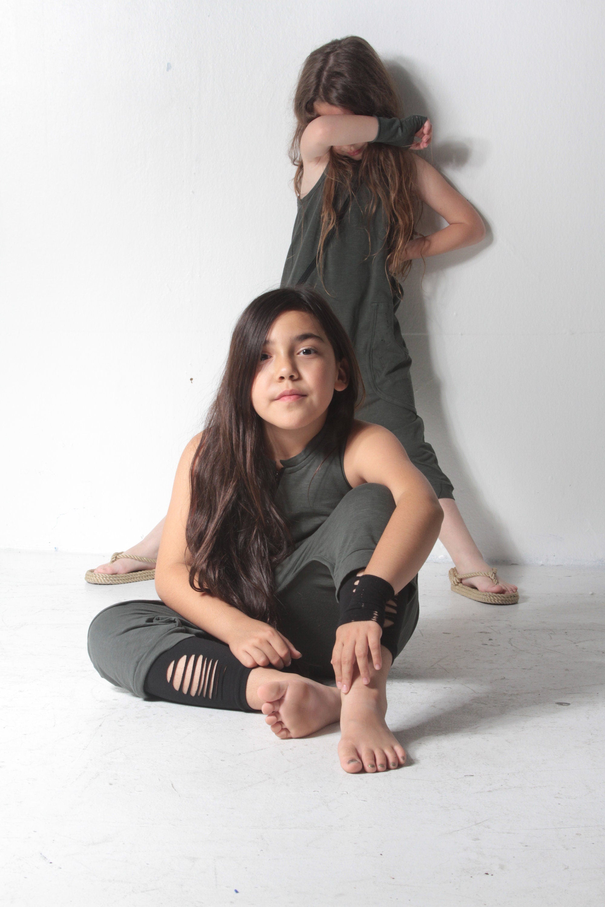 Kids Sleeveless Drop Crotch Jumpsuit