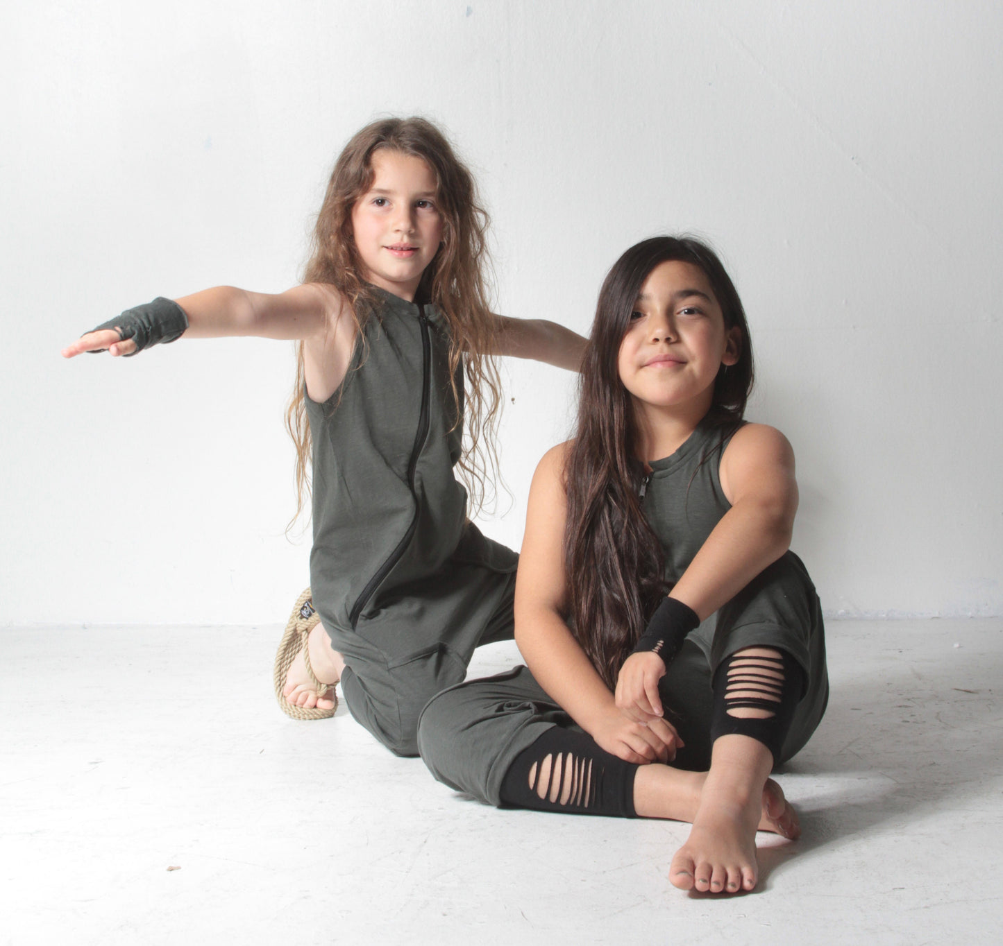 Kids Sleeveless Drop Crotch Jumpsuit