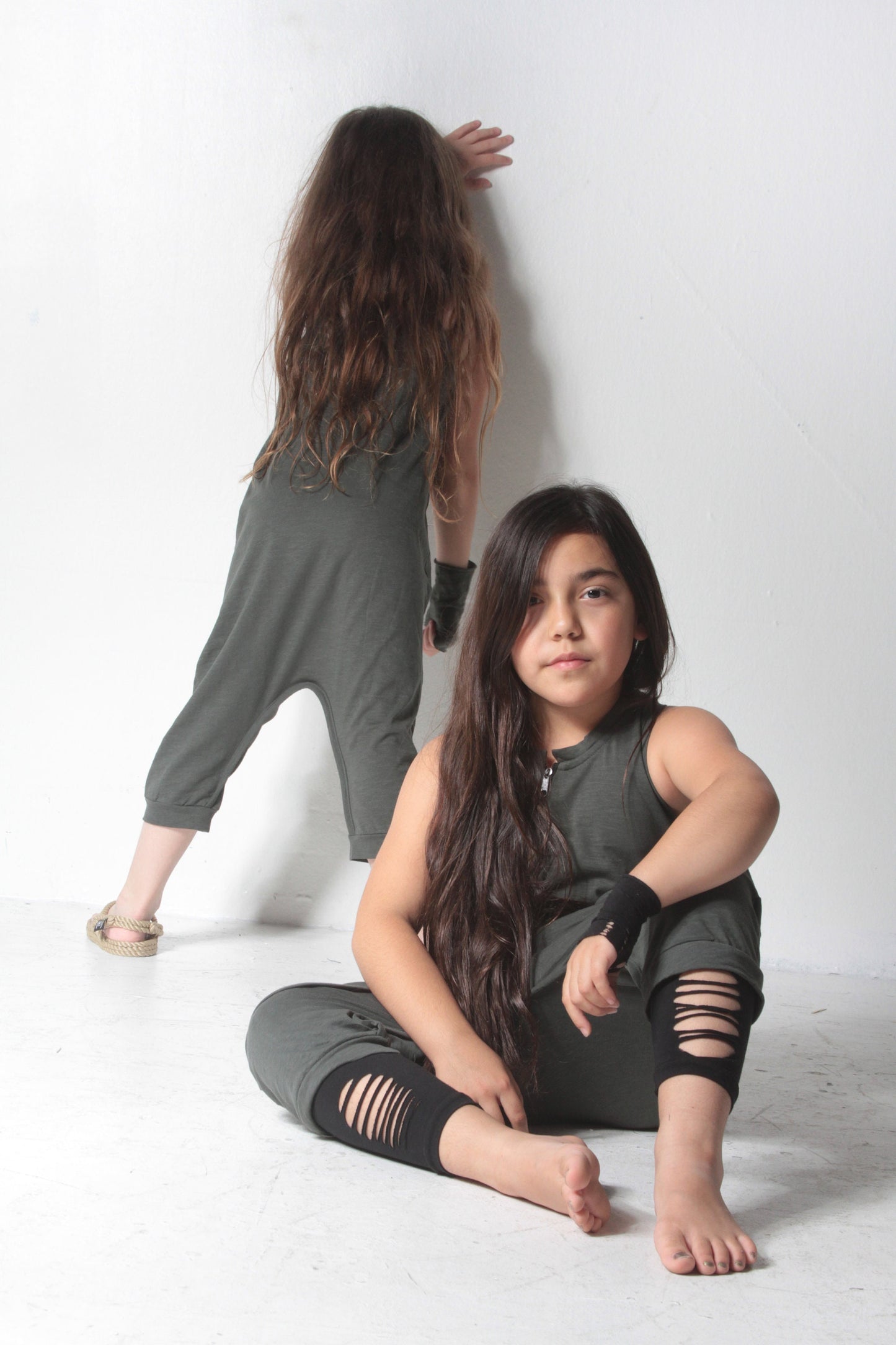 Kids Sleeveless Drop Crotch Jumpsuit