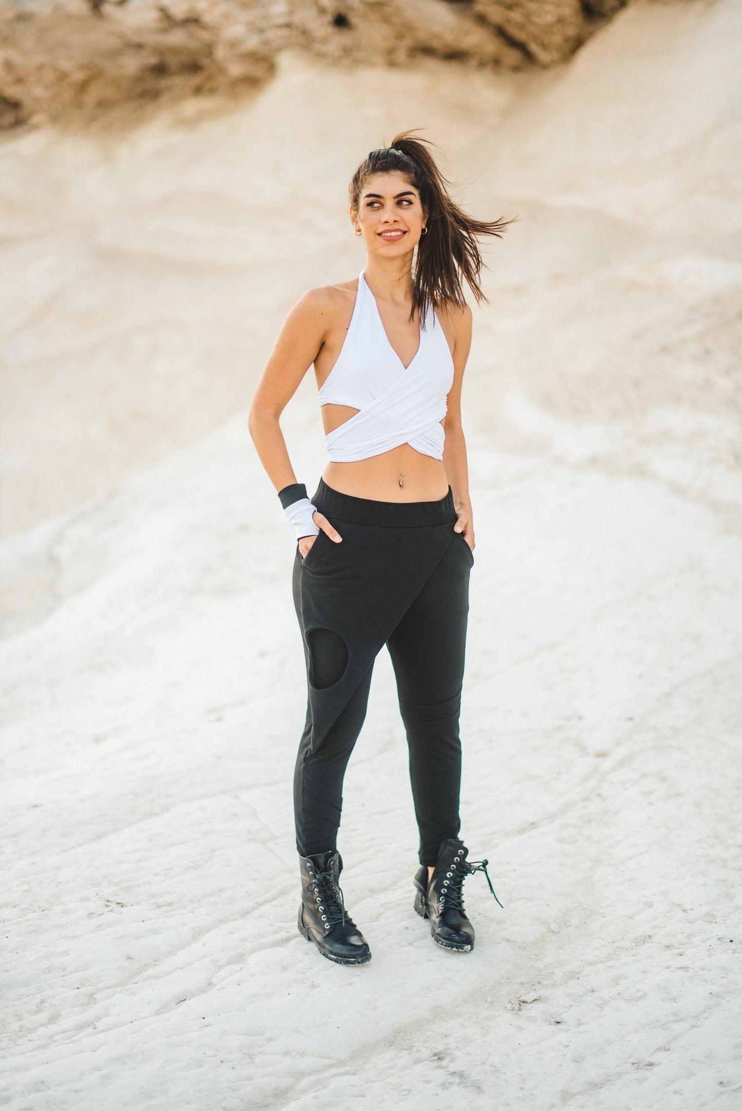 Relaxed Cotton Pants With Skirt