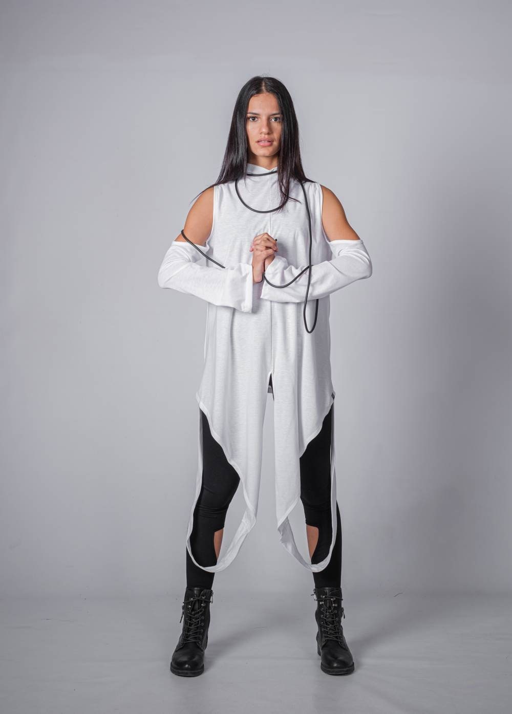 Asymmetric Extravagant Cold Shoulder Tunic