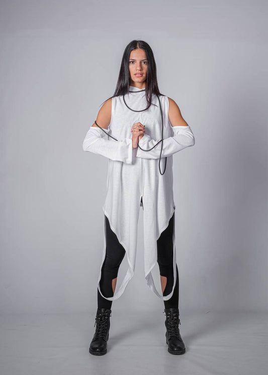 Asymmetric Extravagant Cold Shoulder Tunic