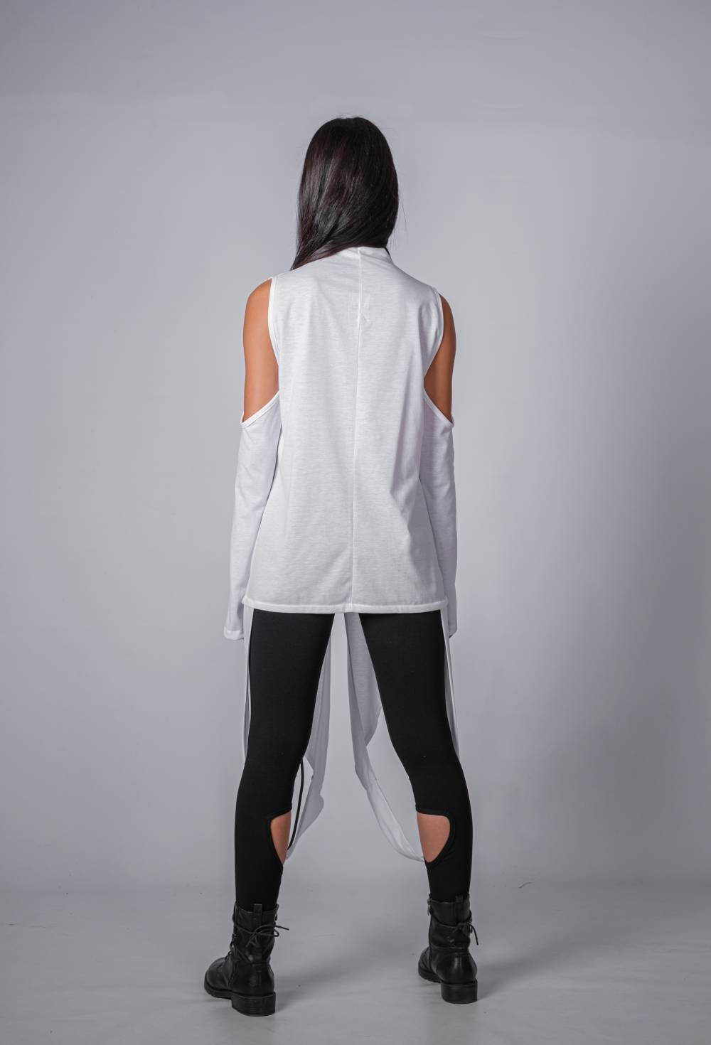 Asymmetric Extravagant Cold Shoulder Tunic