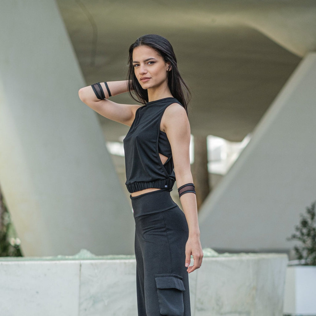 Black Sleeveless Cut Out Top
