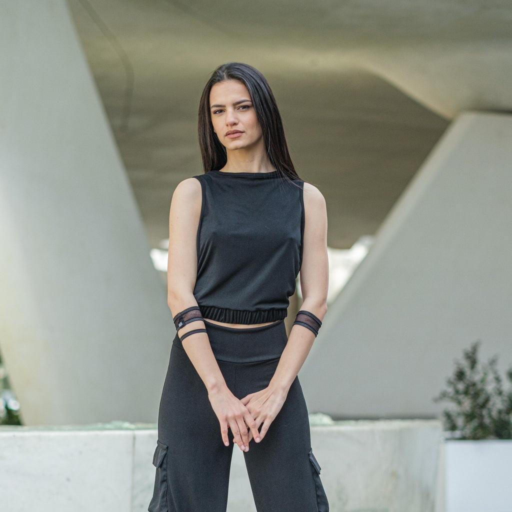Black Sleeveless Cut Out Top