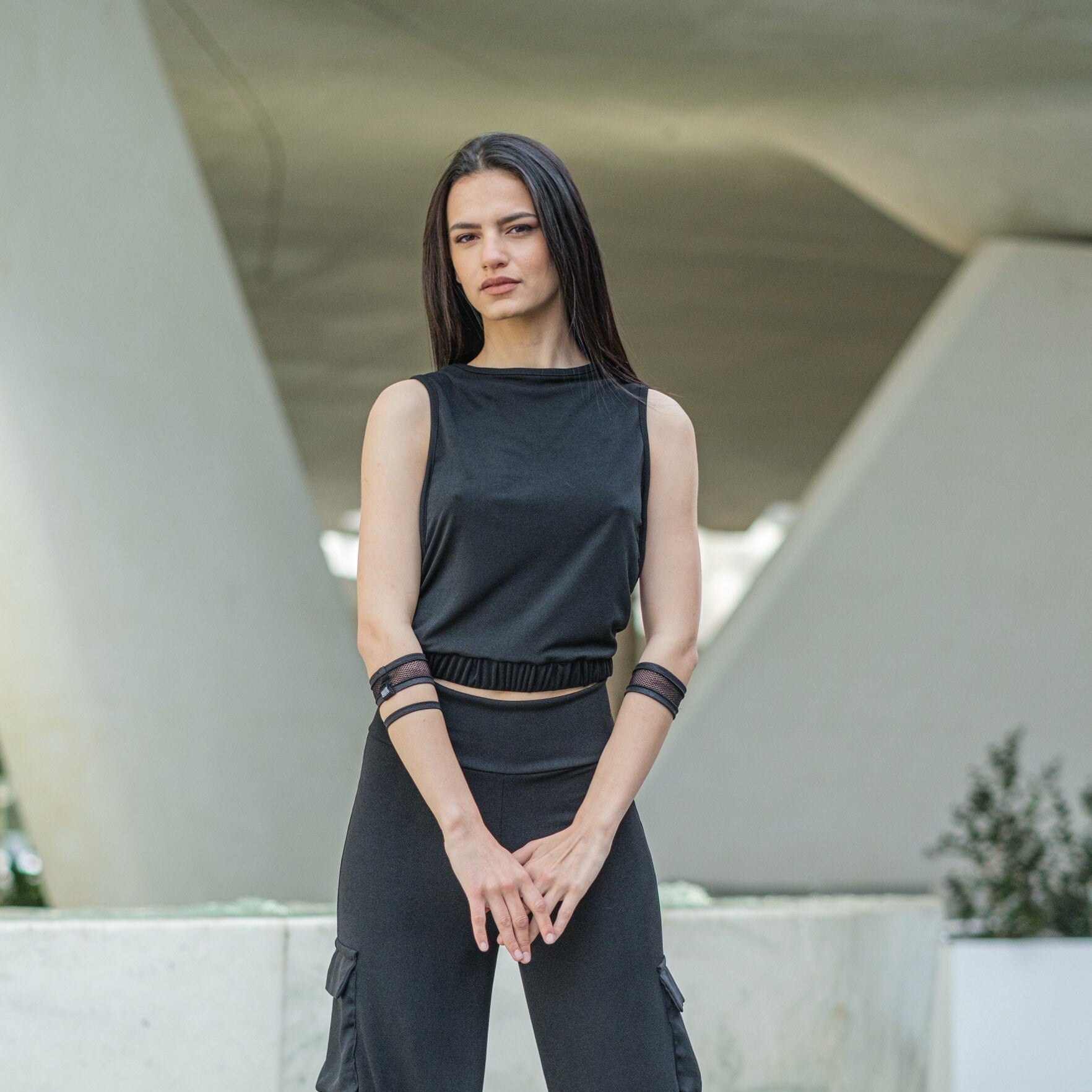 Black Sleeveless Cut Out Top