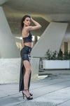 High Split Maxi Skirt / Split Long Skirt / Thigh High Split Black Skirt