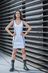 Avant Garde White Summer Dress / Futuristic Asymmetric Dress