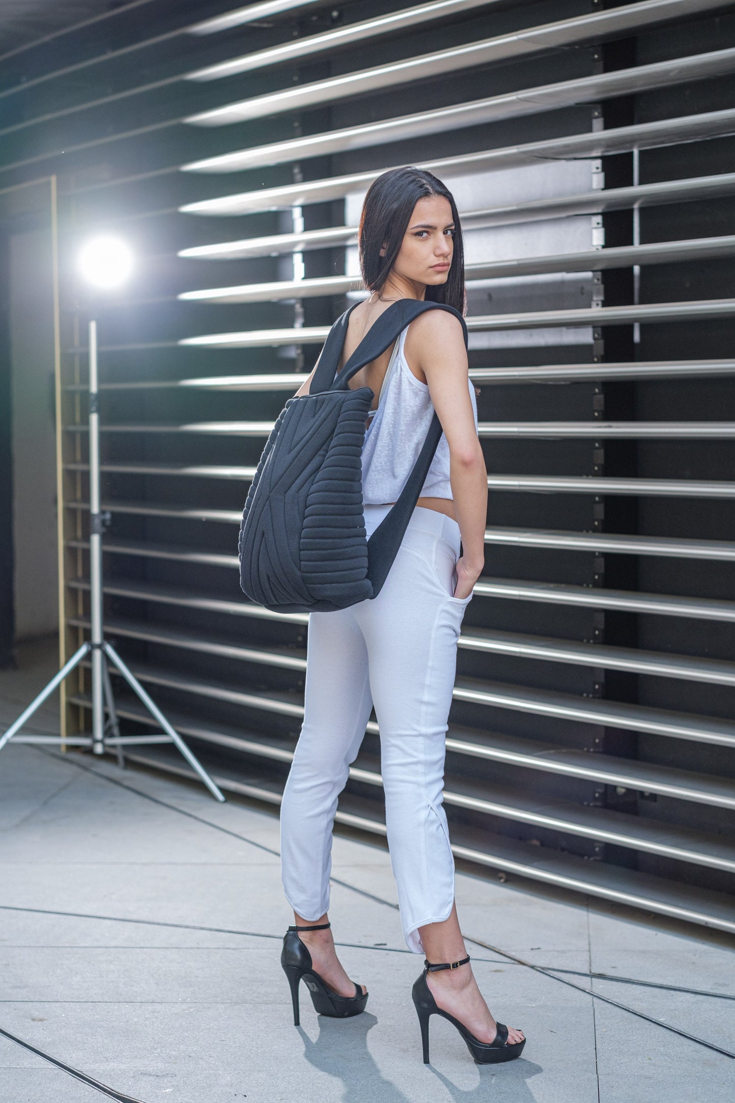 White Deep V Loose Top