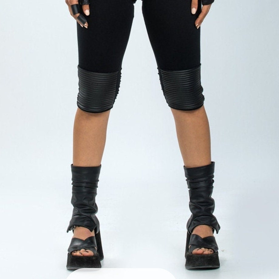 Faux Leather Leg Warmers