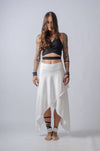 NEW Asymmetric Wide Leg Pants and Skirt / Cotton High Waisted Plus Size Skirt / Edgy Ankle Length Loose Pants / Cyberpunk Palazzo Pants