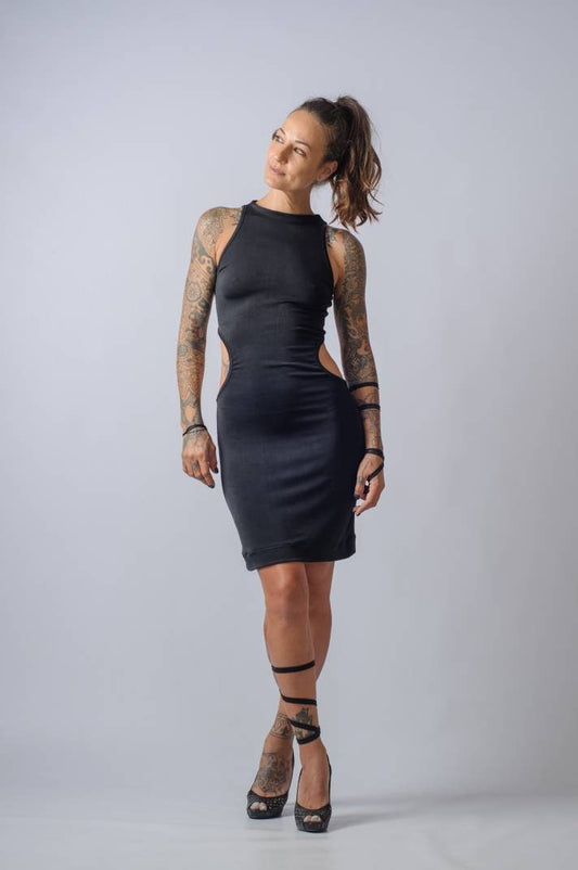 Cut Out Ribbed Mini Bodycon Dress