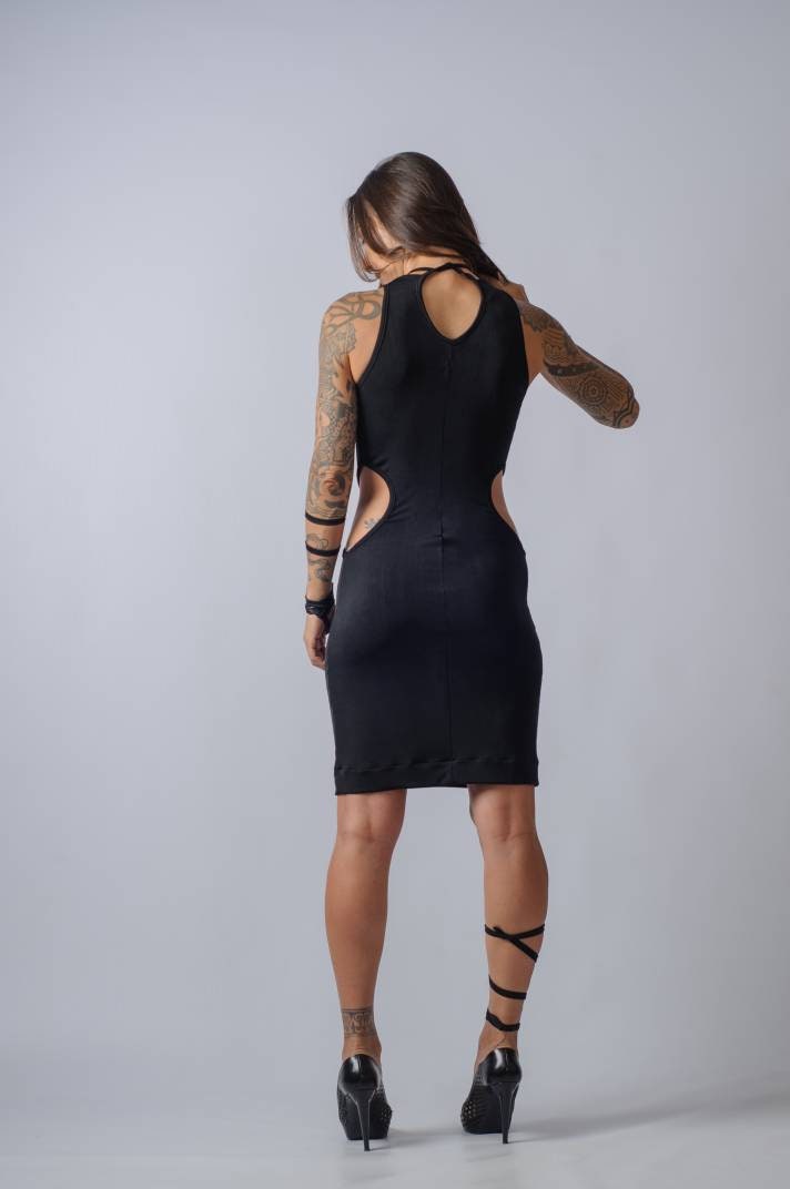 Cut Out Ribbed Mini Bodycon Dress