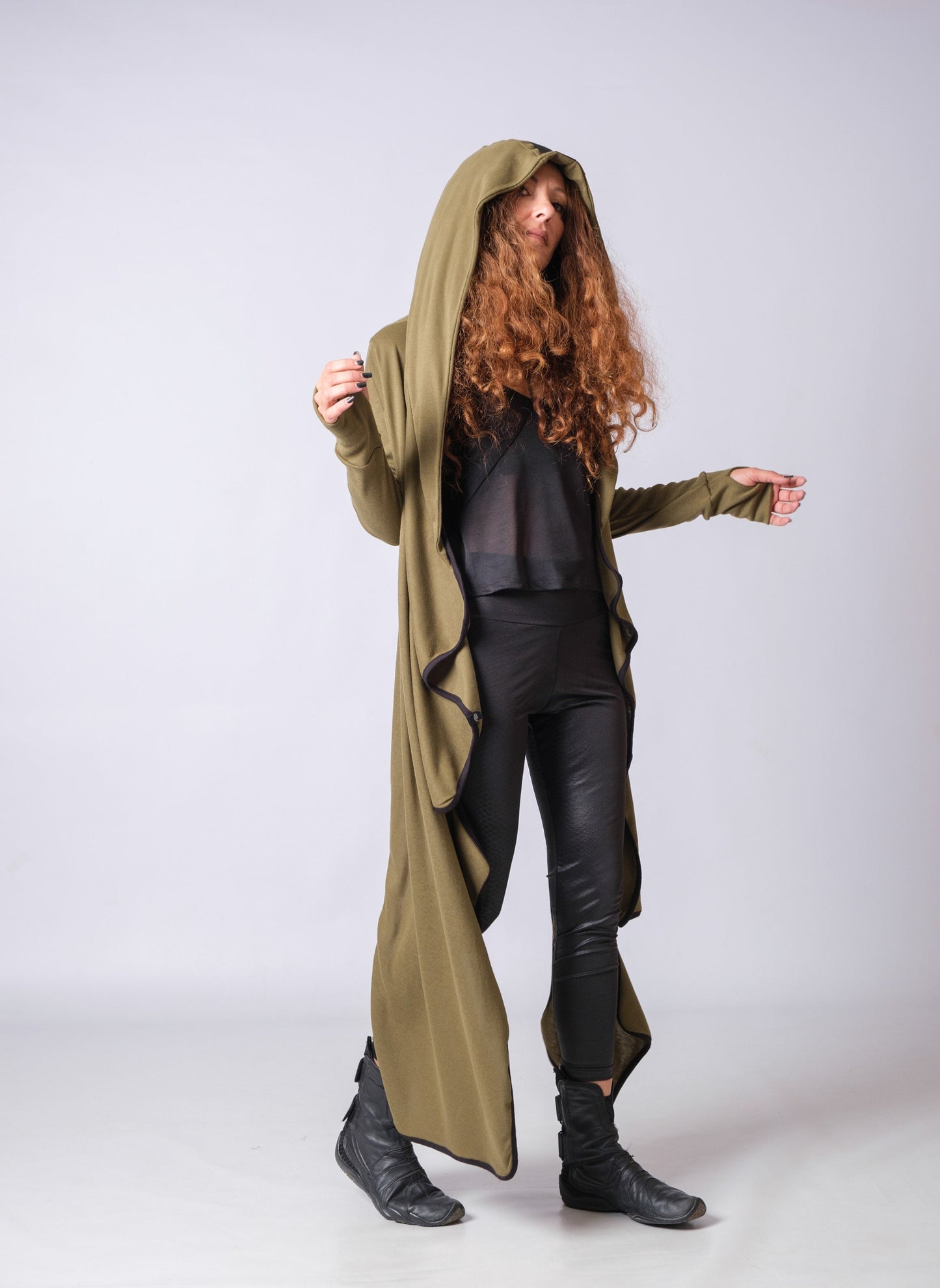 New Cotton Hooded Futuristic Cardigan