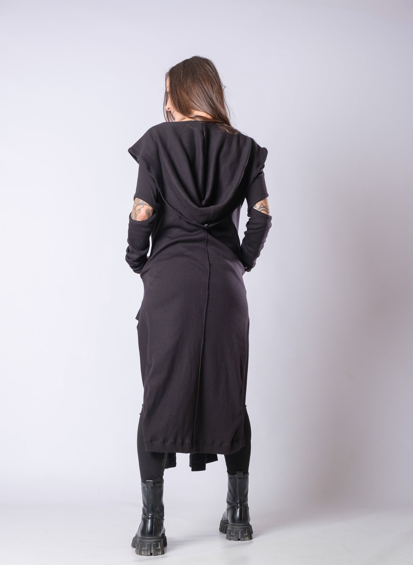 New Long Hooded Asymmetric Cardigan