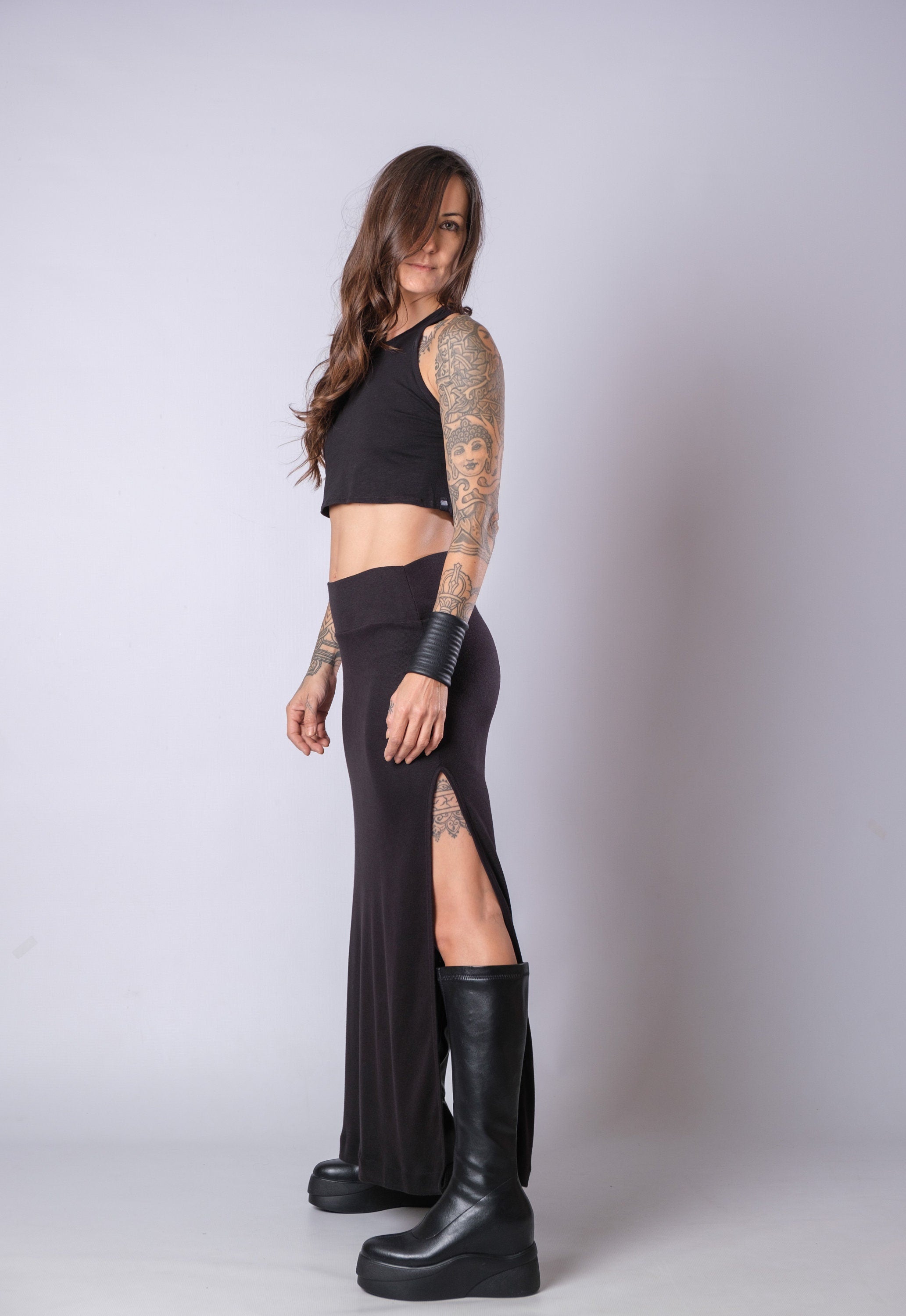 The Warrior High Waisted Split Skirt