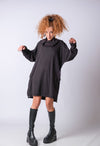 Oversized Turtleneck Mini Dress / Loose Women's Turtleneck Sweater Dress / High Neck Casual Mini Dress