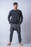 Men's Casual Loose Sweater / Urban Style Men's Pullover / Black Solid Sweater / Gift for Him