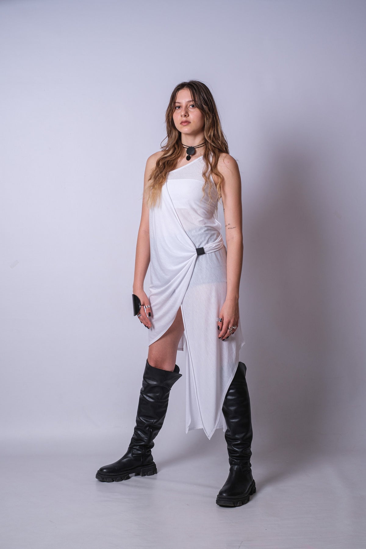 The Artemis Long Draped Asymmetric Tunic