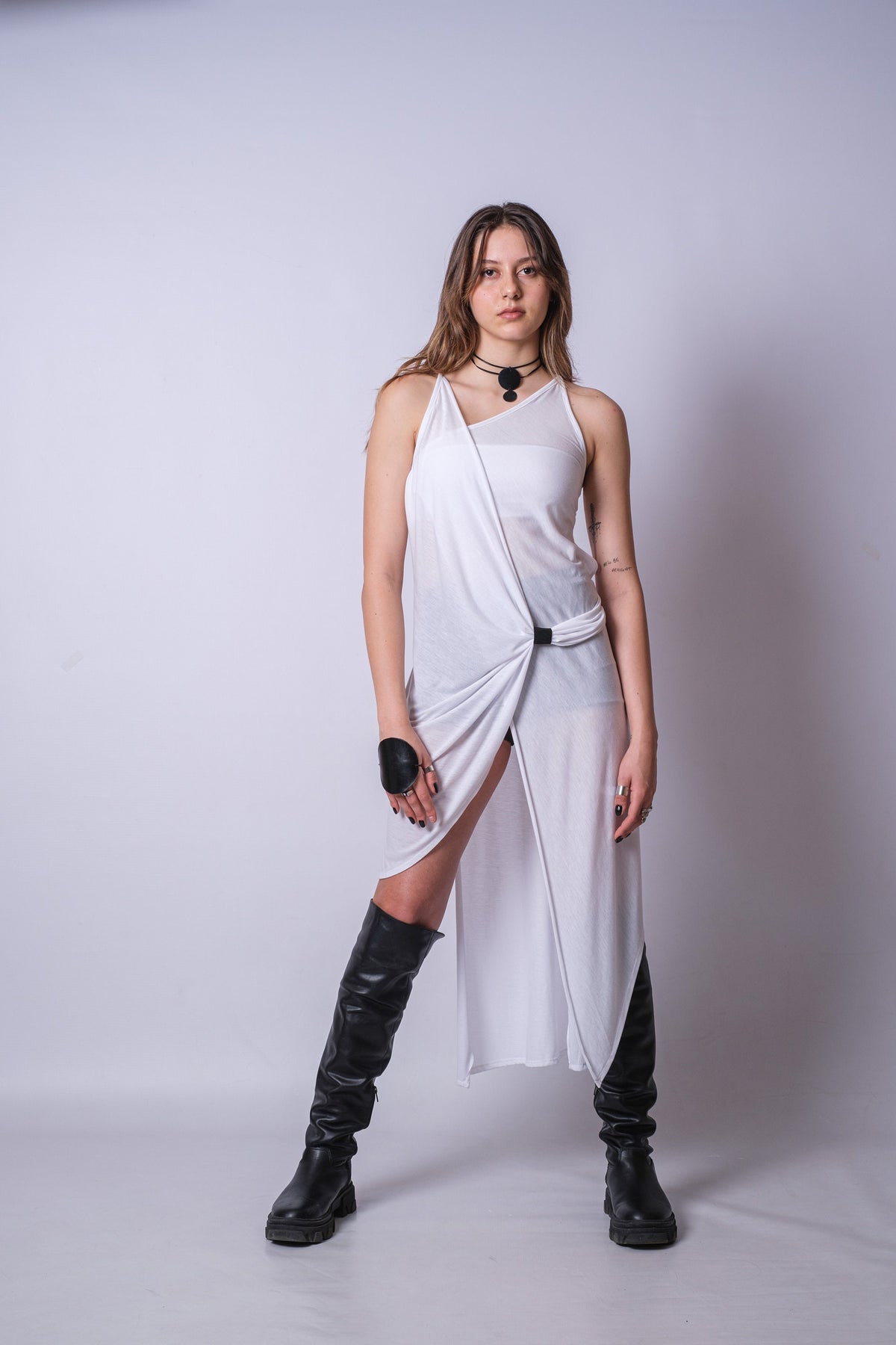The Artemis Long Draped Asymmetric Tunic