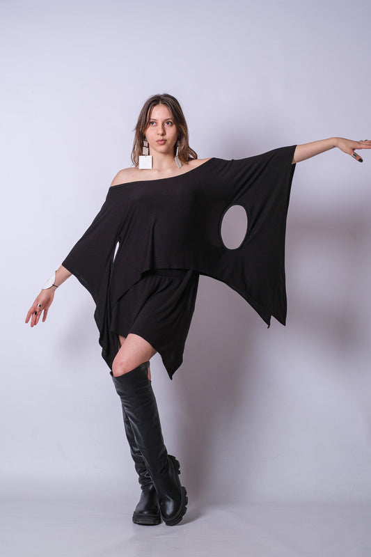 Loose Black Tunic Dress