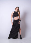 Sleeveless Cut Out Black Dress
