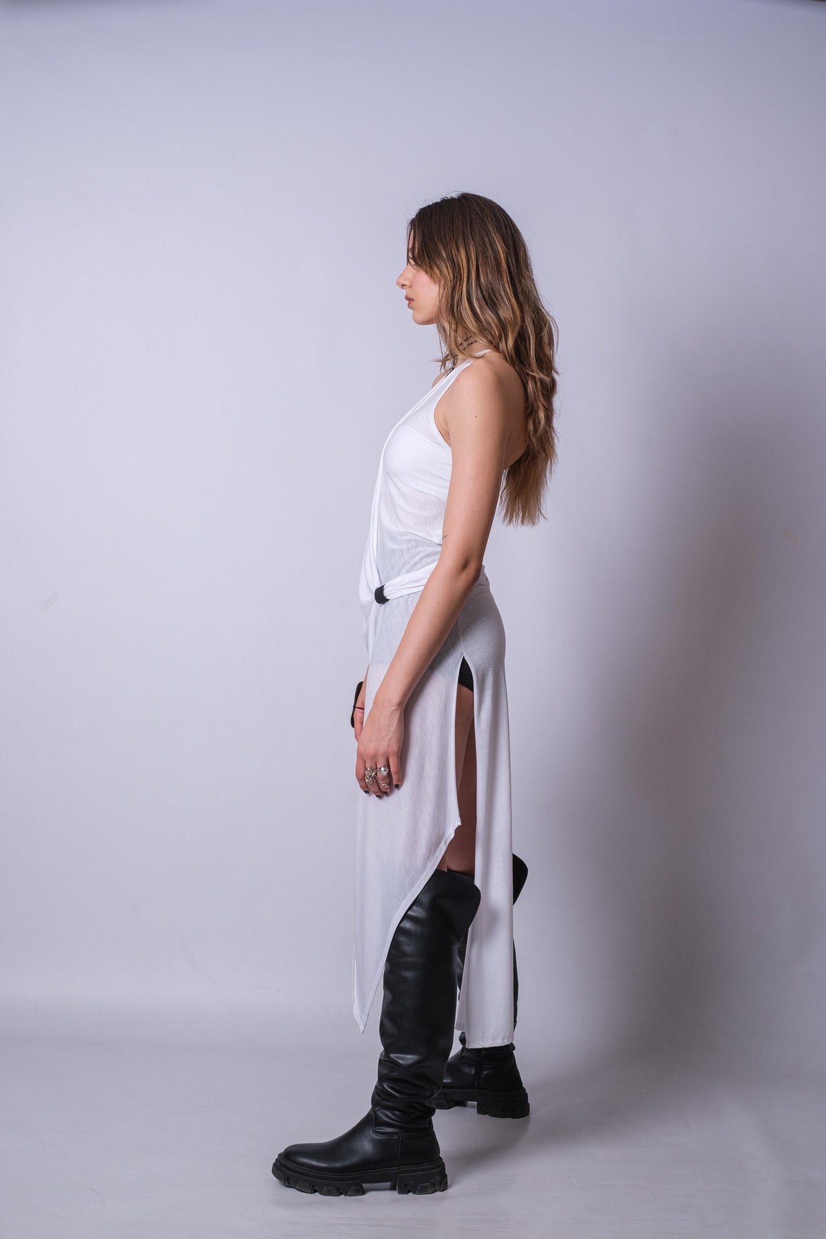 The Artemis Long Draped Asymmetric Tunic