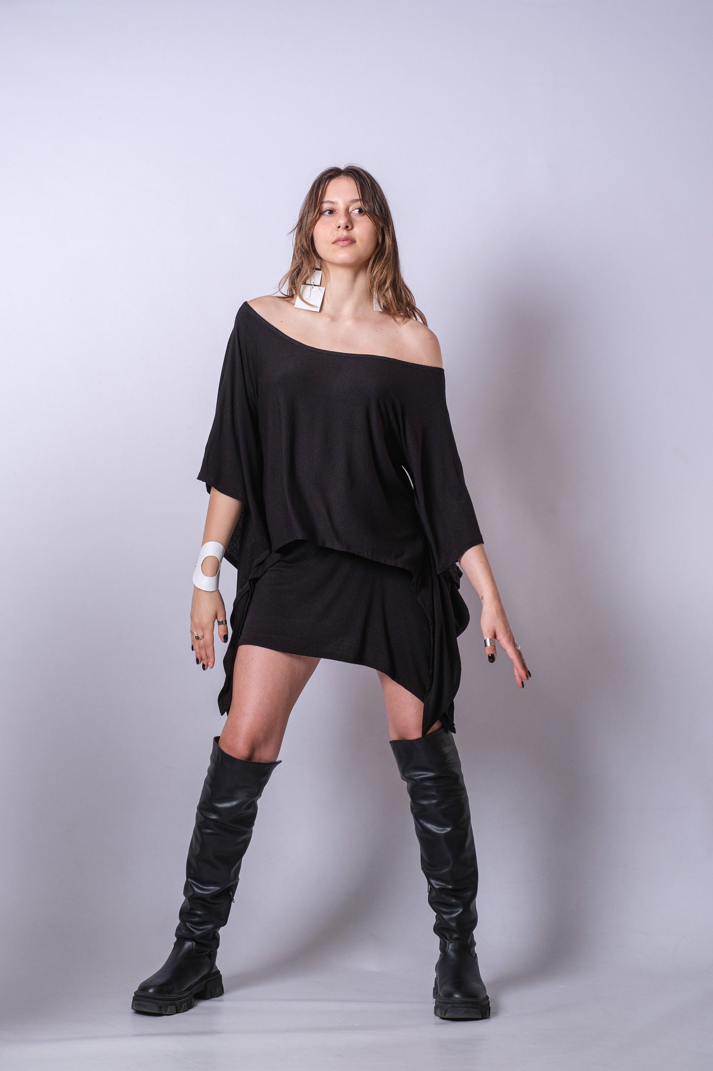 Loose Black Tunic Dress