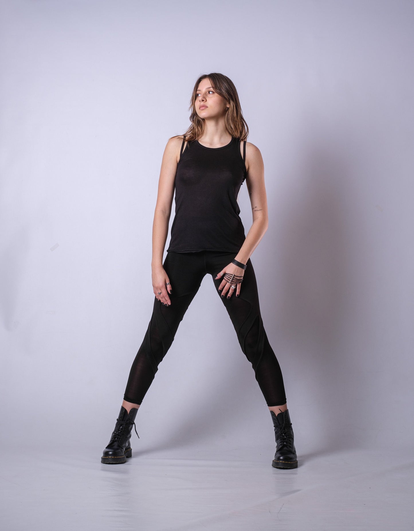 Black Sleeveless Straps Top