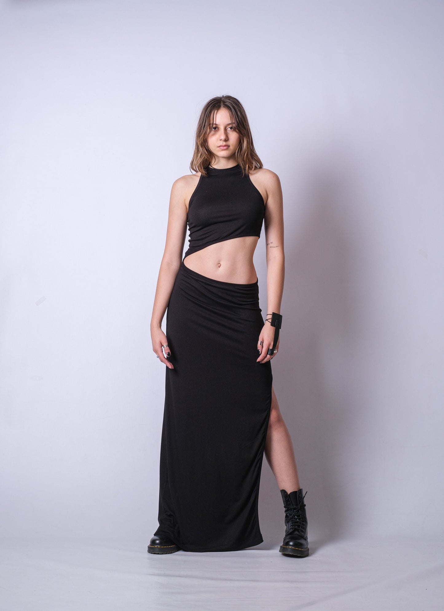 Sleeveless Cut Out Black Dress