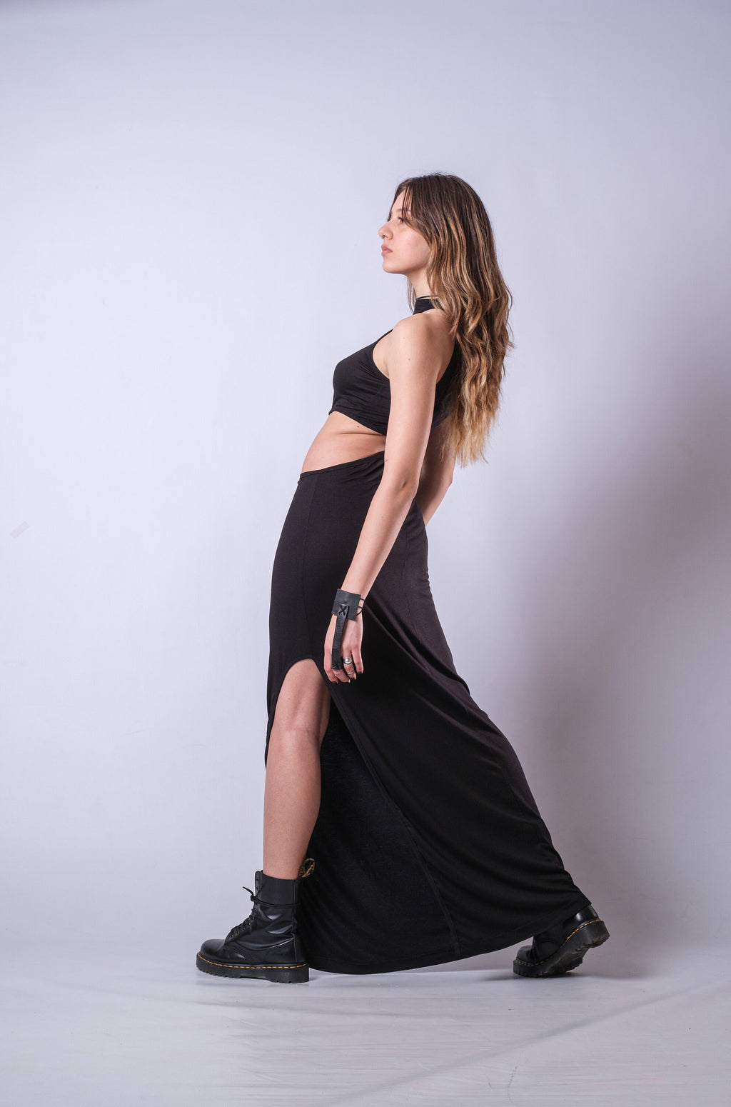 Sleeveless Cut Out Black Dress