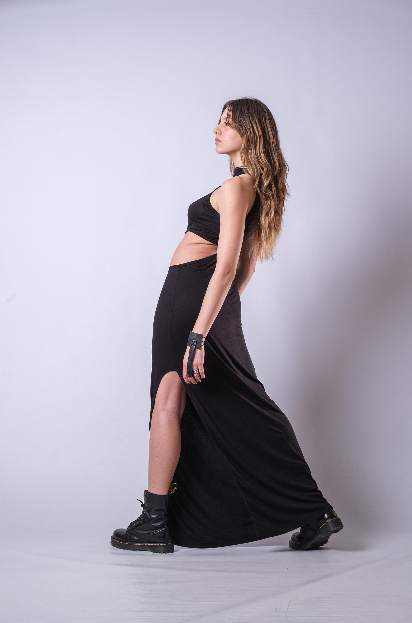 Sleeveless Cut Out Black Dress