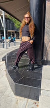 New Stylish Pants Layered With Skirt / Cyberpunk Chic Loose Pants / Relaxed Mid-Waist Pants With Asymmetric Skirt