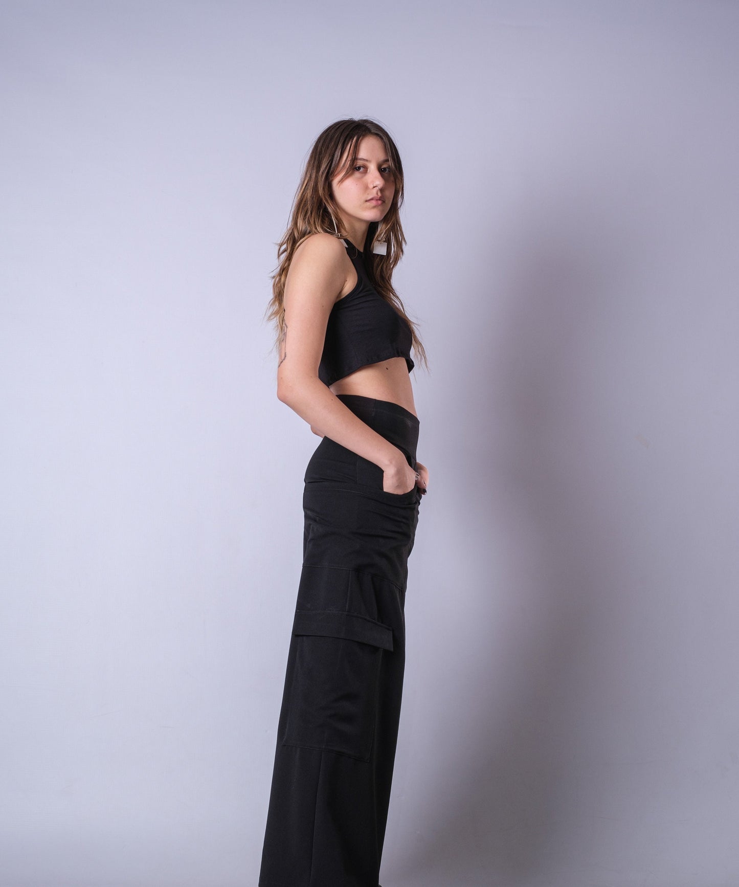 High Waist Black Loose Wide Leg Pants