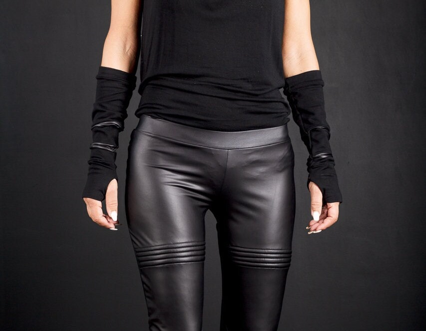 Long Fingerless Thumb Hole Gloves