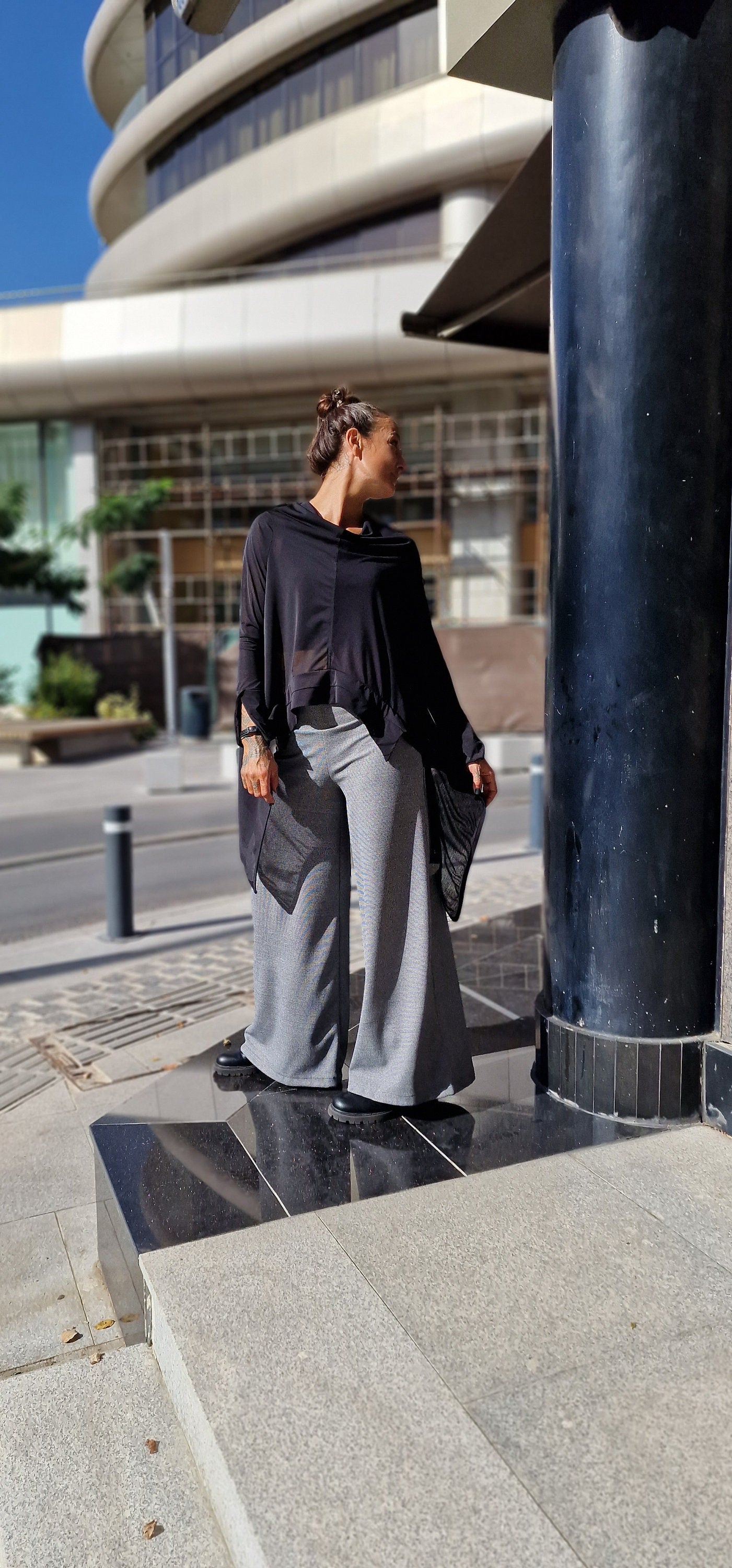 Women's Sheer Asymmetric Shirt Tunic