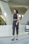 Women's Lycra High Waist Jogger Pants / Avant Garde Cargo Pants / Androgynous Style