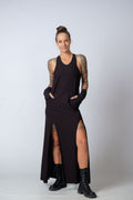 New Maxi Black Racer Back Dress