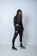 Black Asymmetric Cotton Cardigan