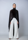 Women's White Elastic Waist Jersey Pants